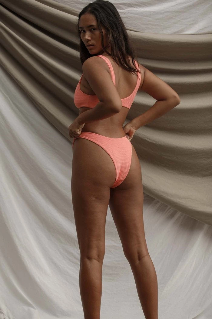 Toast Swim Signature Scoop Top In Watermelon Waffle Tops 5 Toast Swim Signature Scoop Top In Watermelon Waffle Tops