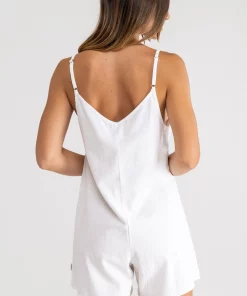 Clothing Rhythm Adjustable Romper In White 7 Clothing Rhythm Adjustable Romper In White