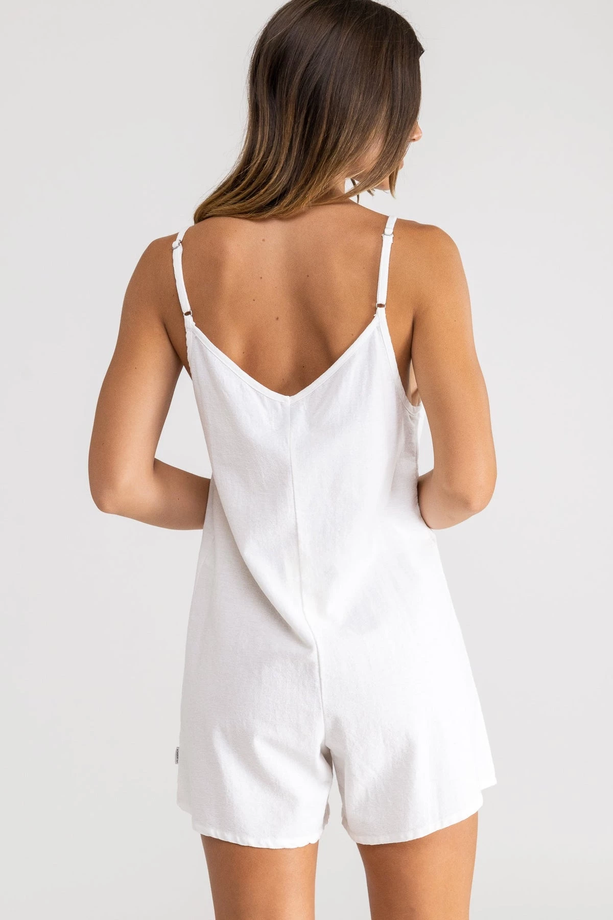 Clothing Rhythm Adjustable Romper In White 5 Clothing Rhythm Adjustable Romper In White