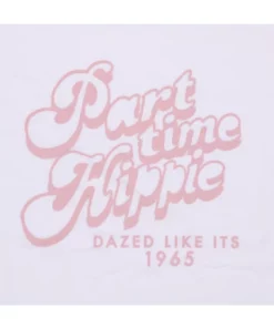BikiniBird Part Time Hippie Tee In White/Pink BikiniBird Exclusives
