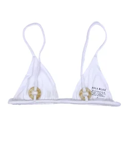 Tops Aila Blue Tangiers Top In White Rib