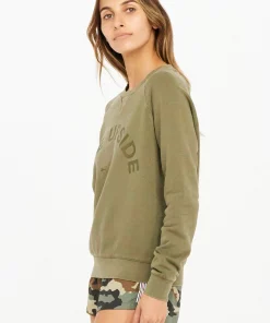 Activewear The Upside Bondi Horseshoe Crew In Olive