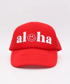 BikiniBird Exclusives BikiniBird Aloha Trucker Hat In Red/White