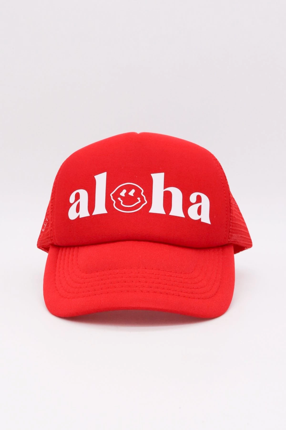 BikiniBird Exclusives BikiniBird Aloha Trucker Hat In Red/White 3 BikiniBird Exclusives BikiniBird Aloha Trucker Hat In Red/White