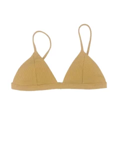 Bromelia Swimwear Valentina Top In Caramel Ribbed Tops