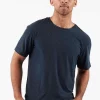Vuori Clothing Vuori Strato Tee In Navy Heather Vuori Clothing