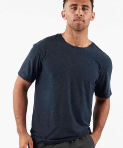 Vuori Clothing Vuori Strato Tee In Navy Heather Vuori Clothing