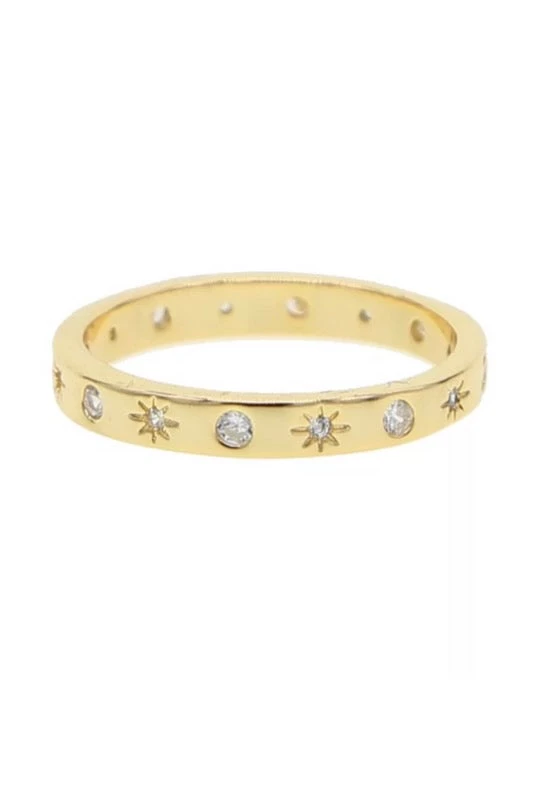 ZOU Star Band Ring In Gold 3 ZOU Star Band Ring In Gold