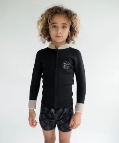 Mini Of One Sea Kid's Natural Rubber Wetsuit In Black