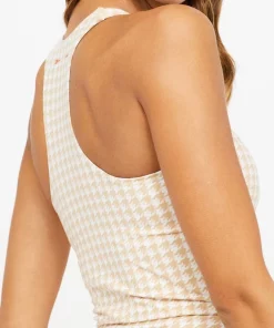 The Upside Margot Crop In Macadamia Houndstooth