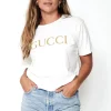 Tops Yo Mama's Bootleg GUCCI Tee In White/Gold