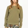 Activewear The Upside Bondi Horseshoe Crew In Olive 1 Activewear The Upside Bondi Horseshoe Crew In Olive