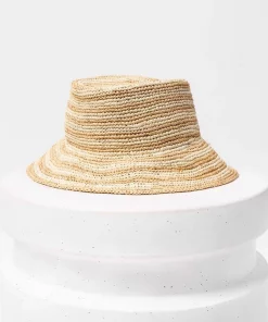 L*Space Isadora Bucket Hat In Natural Stripe