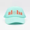 BikiniBird Aloha Trucker Hat In Aqua/Orange BikiniBird Exclusives