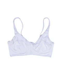 Aila Blue Bianca Top In White Rib