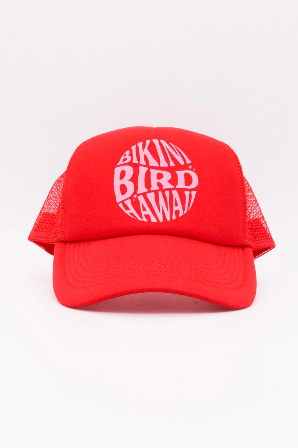 BikiniBird Exclusives BikiniBird Circle Trucker Hat In Red/Pink 3 BikiniBird Exclusives BikiniBird Circle Trucker Hat In Red/Pink