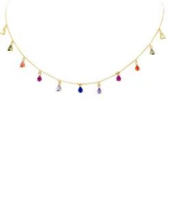 ZOU Gold Charm Necklace In Multicolor