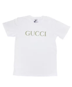 Tops Yo Mama's Bootleg GUCCI Tee In White/Gold
