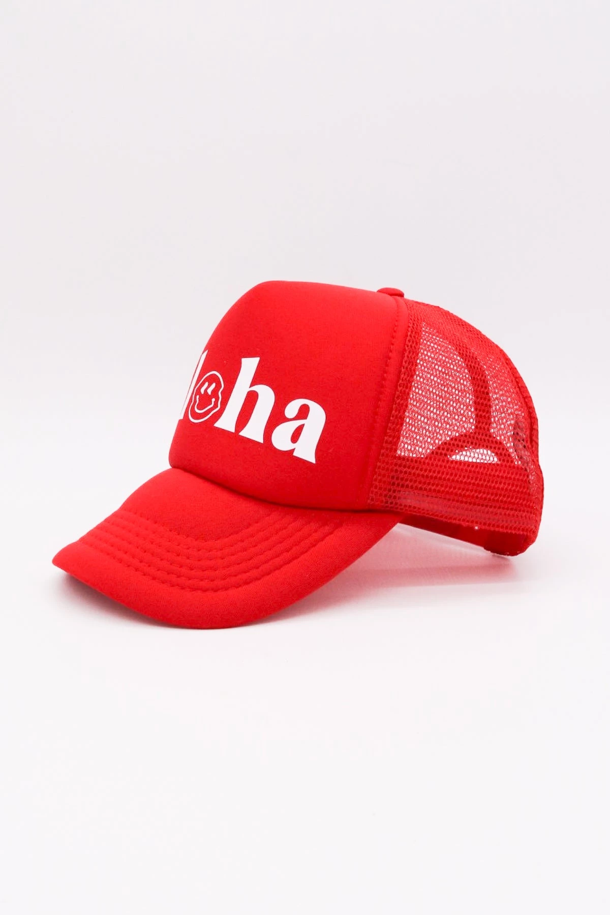 BikiniBird Exclusives BikiniBird Aloha Trucker Hat In Red/White 4 BikiniBird Exclusives BikiniBird Aloha Trucker Hat In Red/White