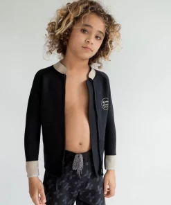 Mini Of One Sea Kid's Natural Rubber Wetsuit In Black