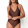 Jade Swim Mila One Piece In Chocolate Sheen One Pieces