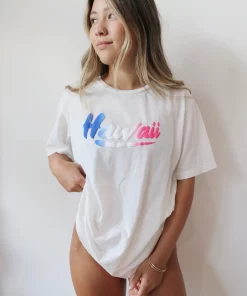 BikiniBird Exclusives BikiniBird Hawaii Gradient Tee In White
