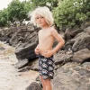Mini Of One Sea Kid's Retro Boardshorts In Lava Rainbow 2 Mini Of One Sea Kid's Retro Boardshorts In Lava Rainbow