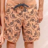Of One Sea Men's Retro Boardshorts In Tan Shaka