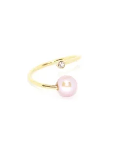 Clothing & Accessories Honi Hoops Antibes Ring With White Topaz & Edison Pearl
