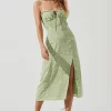 ASTR Avalee Dress In Green Ditsy