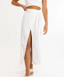 Rhythm Rosa Wrap Skirt In White Clothing