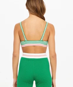 The Upside Rory Knit Bra In Apple Green