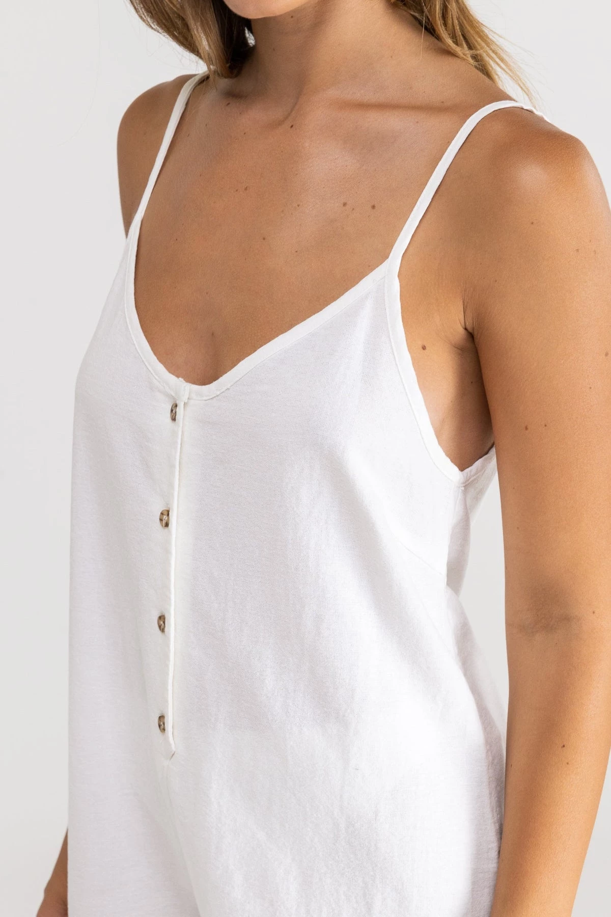 Clothing Rhythm Adjustable Romper In White 4 Clothing Rhythm Adjustable Romper In White