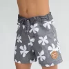 Of One Sea Kid's Townshort In Black Plumeria Mini