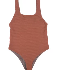 Acacia Swimwear River Full Piece In Garnet Rib One Pieces