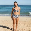Of One Sea Women's Bikini Set In Black Plumeria Mini