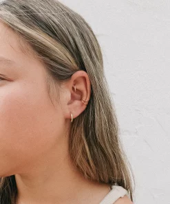 ZOU Sterling Silver Gold Plated Huggie Hoops Jewelry