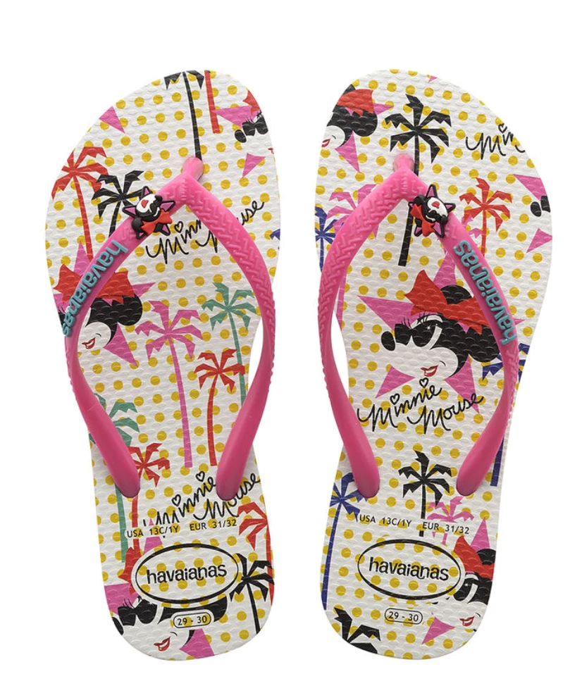 Havaianas Kid's Slim Disney Cool Flip Flops In White 3 Havaianas Kid's Slim Disney Cool Flip Flops In White