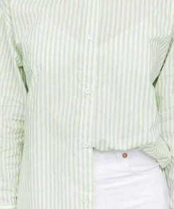 Tops Le Lis Oversized Button Up In Sage/White