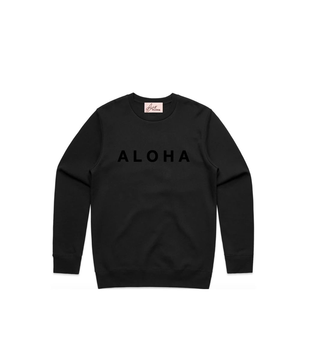 Billy Aloha Aloha Luxe Fleece Sweater In Black Tops 3 Billy Aloha Aloha Luxe Fleece Sweater In Black Tops