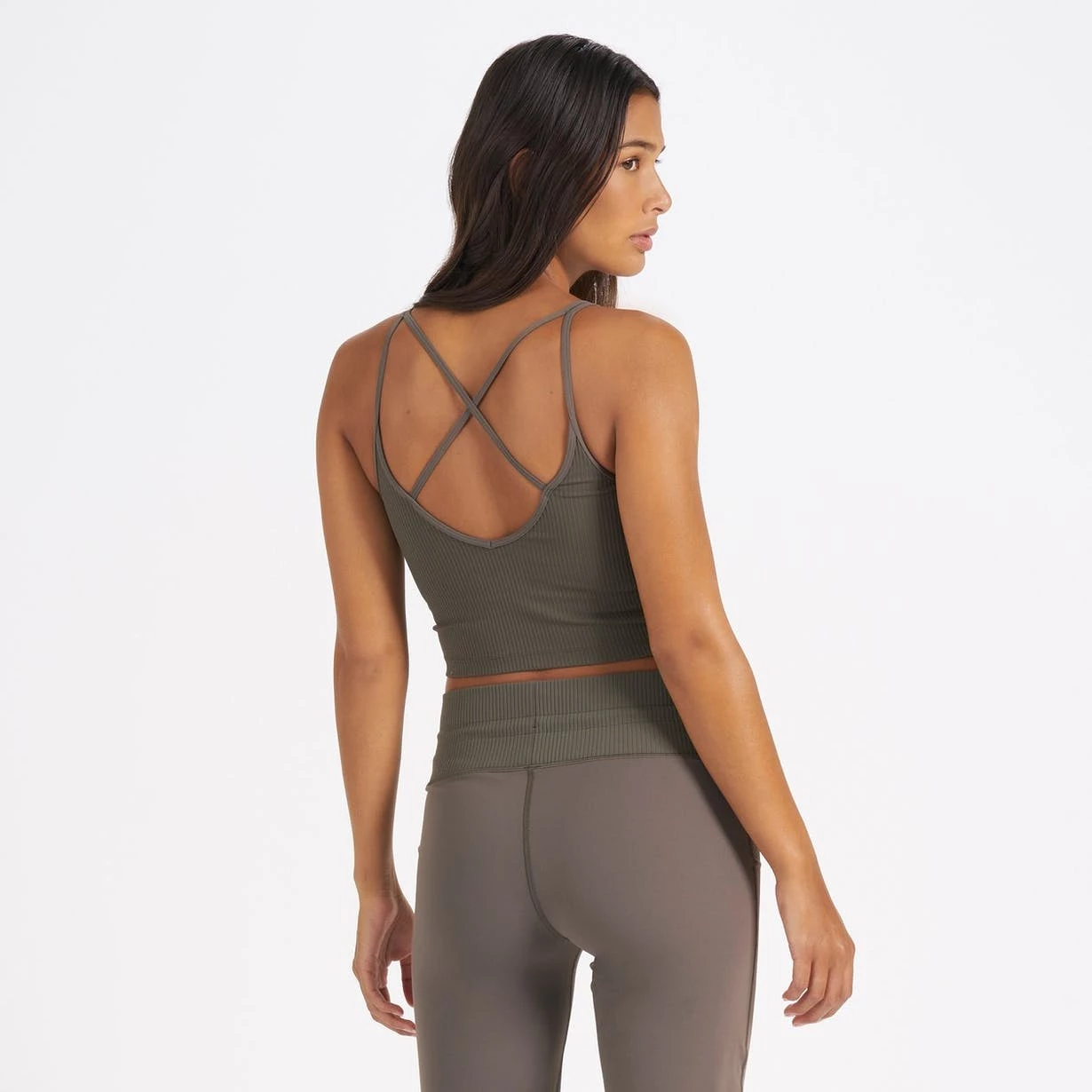 Vuori Clothing Vuori Rib Crop Tank In Oregano New 5 Vuori Clothing Vuori Rib Crop Tank In Oregano New