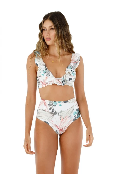 Malai Swimwear Tops Malai Balearic Top In White Mystery Palm 3 Malai Swimwear Tops Malai Balearic Top In White Mystery Palm