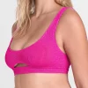 Swim Bound By Bond-Eye Sasha Crop In Bright Pink
