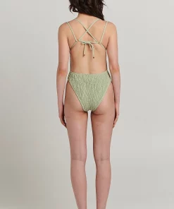 Charlie Holiday Gina Shirred One Piece In Sage 7 Charlie Holiday Gina Shirred One Piece In Sage