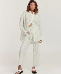 Charlie Holiday Rita Shirt In Palm Stripe Tops