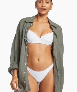 Vitamin A Playa Linen Oversized Shirt In Agave